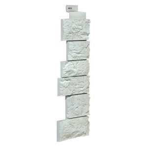 Угол наружный коллекция Камень дикий, 485х143 мм, мелованный белый FineBer (ФайнБер)