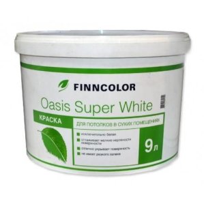 Краска для потолков Oasis Super White (Оазис Супер Вайт), 9 л, белый Finncolor (Финколор)