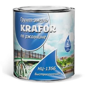 Эмаль по ржавчине НЦ 1.7 кг., зеленая Krafor (Крафор)