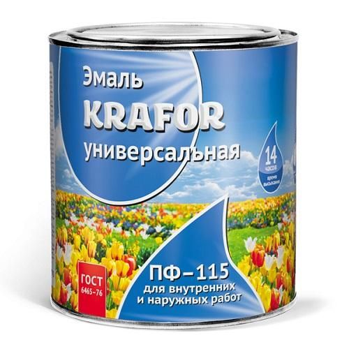 Эмаль ПФ-115 0.5 кг., белая Krafor (Крафор)