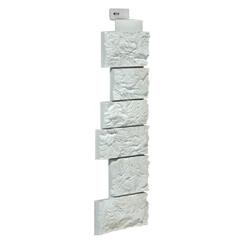 Угол наружный коллекция Камень дикий, 485х143 мм, мелованный белый FineBer (ФайнБер)