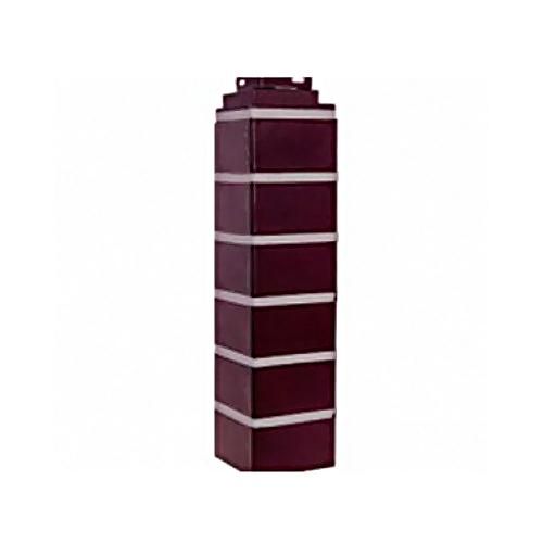 Угол наружный коллекция Кирпич облицовочный Britt, 485х119 мм, темно-бордовый FineBer (ФайнБер)