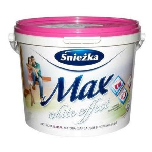 Краска латексная моющаяся для стен и потолков Max 10 л., Sniezka (Снежка)