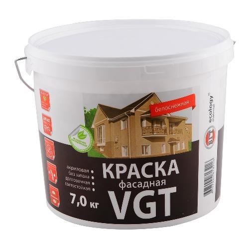 Краска фасадная ВД-АК 1180, белоснежная, 7 кг ВГТ (VGT)